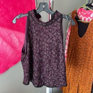 Papell Boutique Purple Sleeveless Blouse